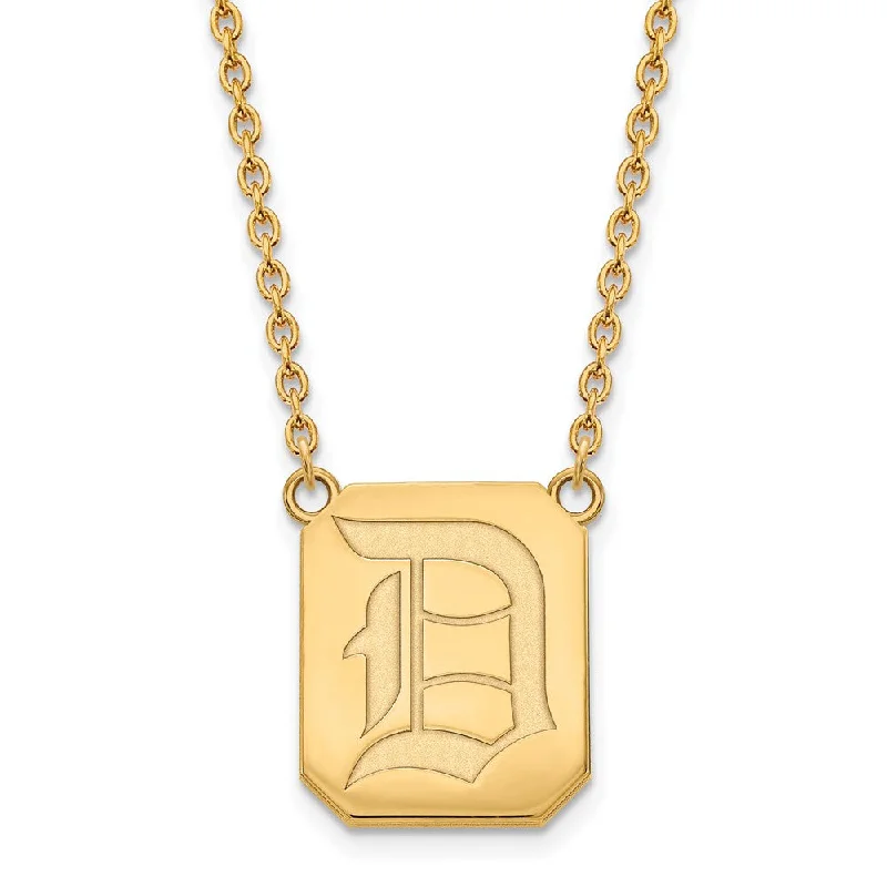 Large Statement Necklace for Occasions-14k Yellow Gold Duquesne U Large Pendant Necklace