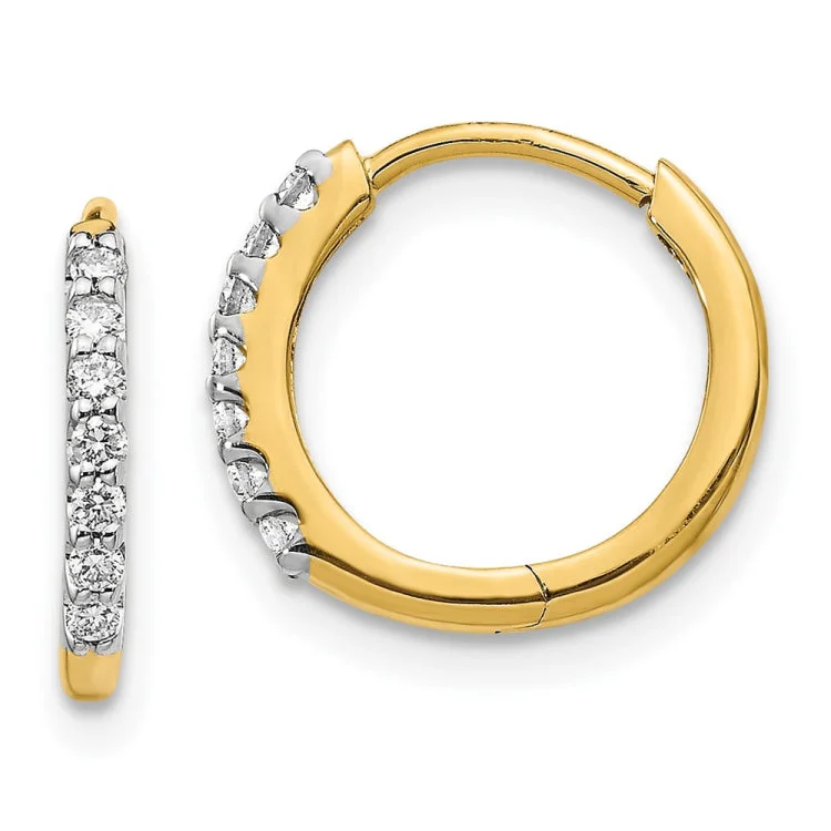 Beautiful Drop Earrings for Evening Style-14k Diamond Hinged Hoop Earrings