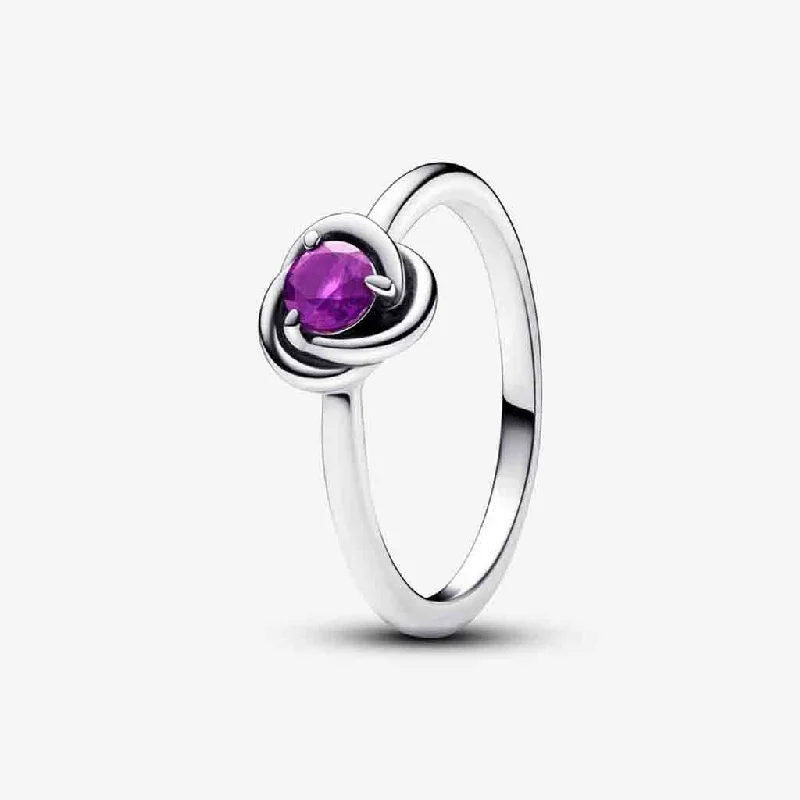 Diamond Ring for Women-PANDORA : February Purple Eternity Circle Ring