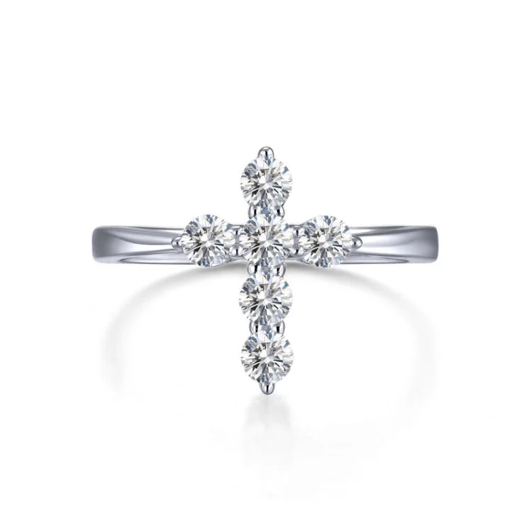 Luxury Ring for Anniversary Gifts-0.30 CTW Cross Ring