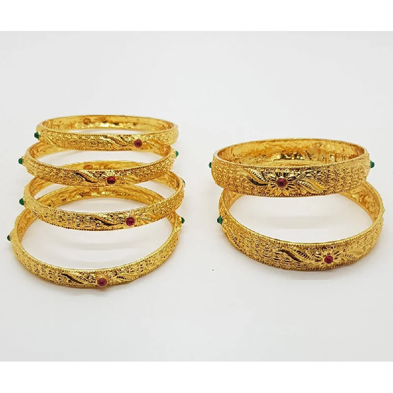 Classic Silver Bangles for Fashion-Raiyaraj Gold Plated Pack Of 3 Bangle Set