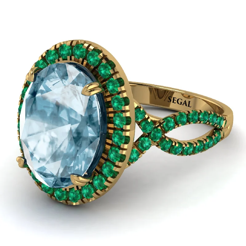 Stackable Rings for Women-Glamorous Oval Aquamarine Ring - Jordyn No. 404