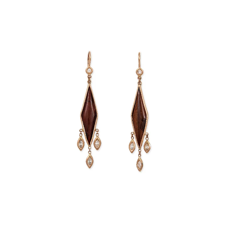 Glamorous Earrings for Night Life-SUNSTONE KITE MARQUISE DIAMOND SHAKER EARRINGS