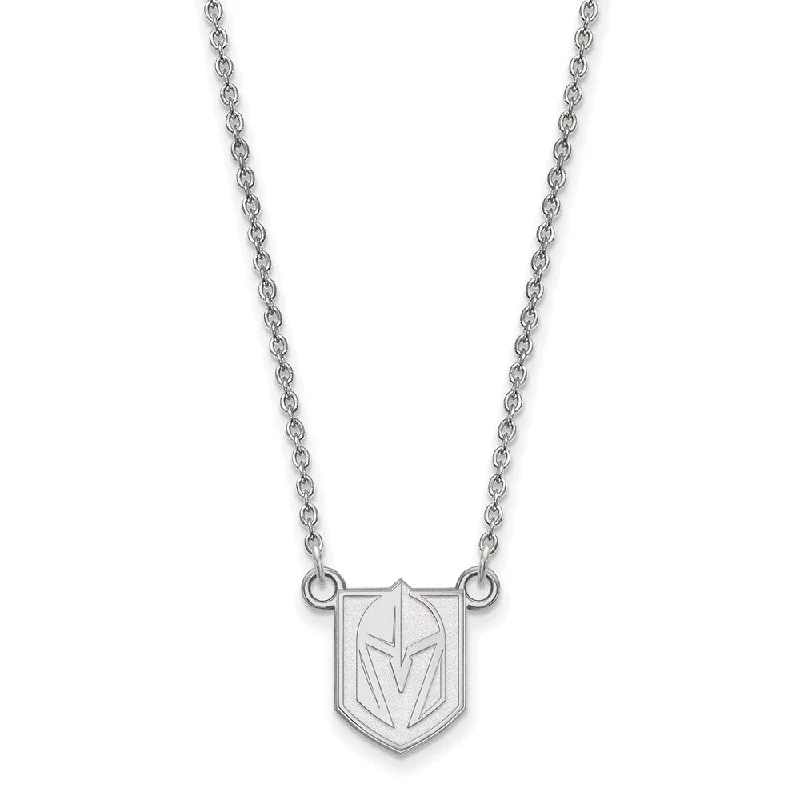 Birthstone Necklace for Family-Sterling Silver NHL Golden Knights Small Necklace, 18 Inch