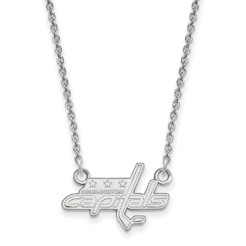 Personalized Family Necklace-Sterling Silver NHL Washington Capitals Small Necklace, 18in