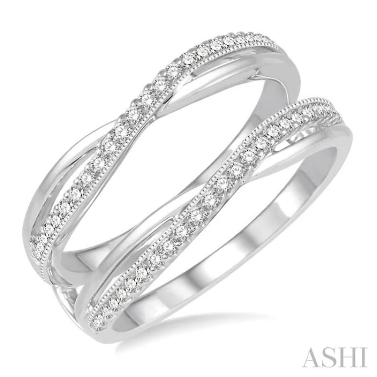 Elegant Diamond Engagement Ring-1/4 Ctw Round Diamond Insert Ring in 14K White Gold