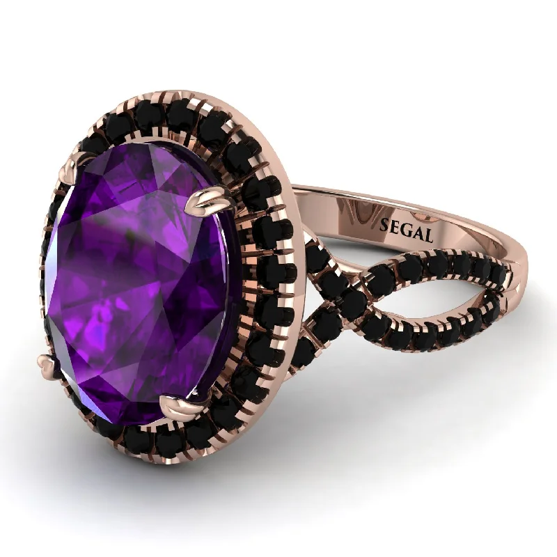 Stylish Wedding Band for Women-Glamorous Oval Amethyst Ring - Jordyn No. 308