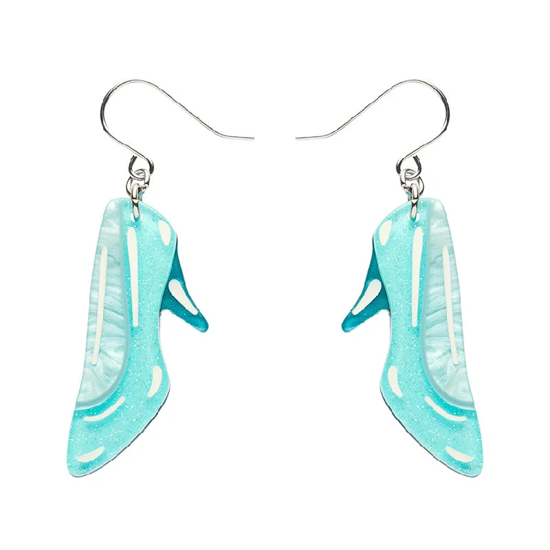 Statement Earrings for Special Occasions-Erstwilder x Pete Cromer Fairy Tales - If the Shoe Fits Drop Earrings