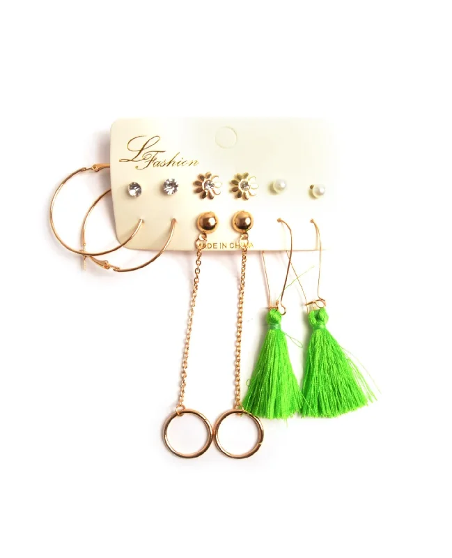 Handmade Gold Earrings-Colorful Spring Earrings