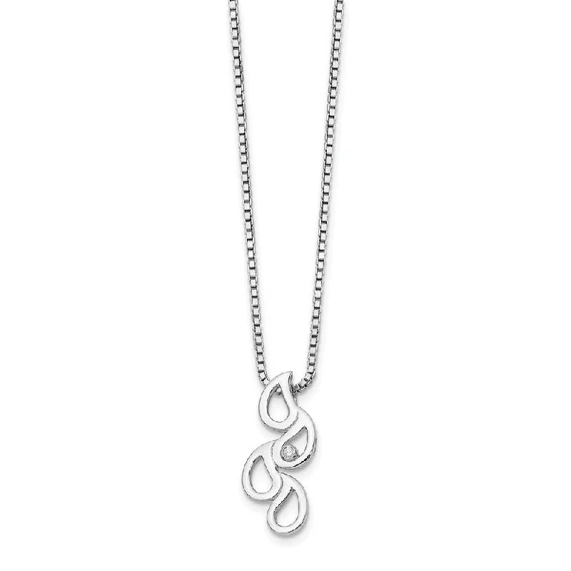 Chic Gold Necklace for Fashionistas-Multi Teardrop Diamond Necklace in Rhodium Plated Silver, 18-20 Inch