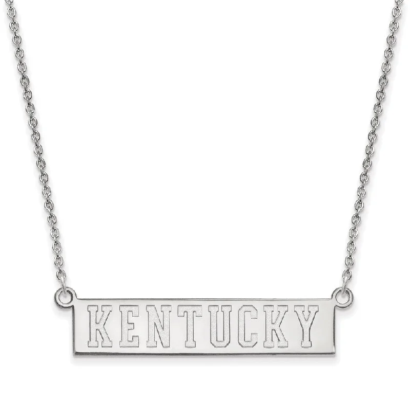 Colorful Necklace for Festivals-Sterling Silver U of Kentucky Small Pendant Necklace