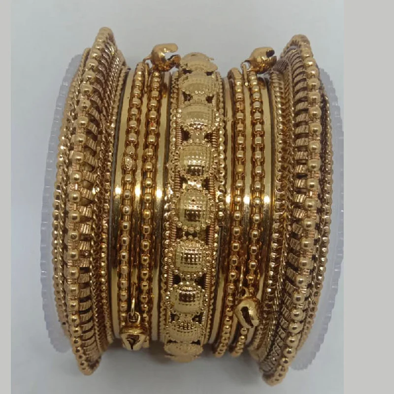 Beautiful Rose Gold Bangles for Fashionistas-Shree Asha Bangles Gold Plated Bangles Set - P.CH.105