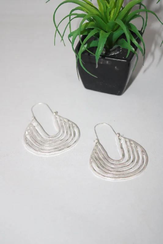 Large Silver Earrings-Dylan