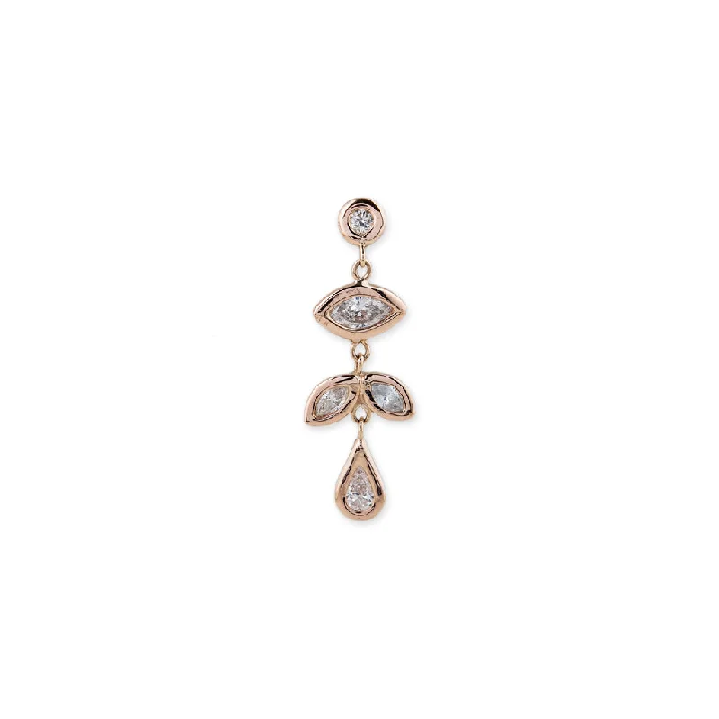 Handcrafted Gemstone Earrings-ROUND + MARQUISE + TEARDROP DIAMOND STUD EARRING