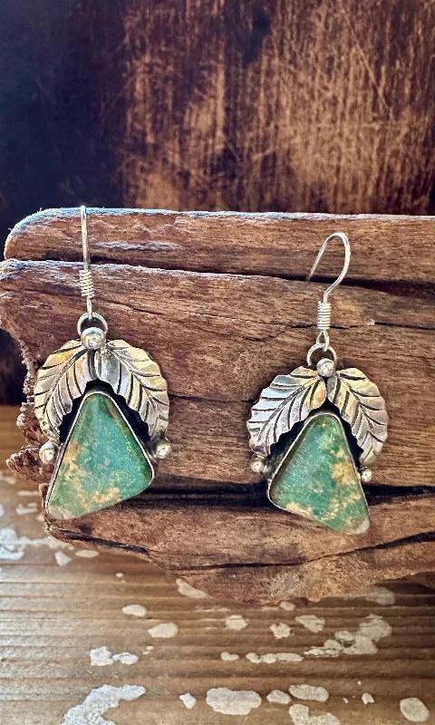 Personalized Earrings for Fashion-BETTA LEE FEATHERED Triangle Turquoise and Sterling Silver Earrings