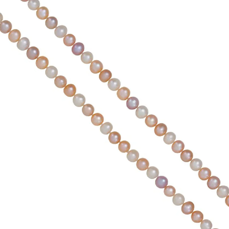 Boho Chic Necklace for Women-8-9mm, Multi Colored FW Cultured Pearl Rope Strand Necklace, 72 Inch