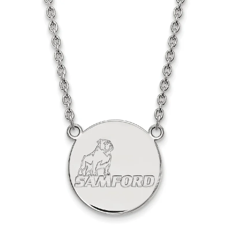 Colorful Bead Necklace for Summer-10k White Gold Samford U Large Pendant Necklace