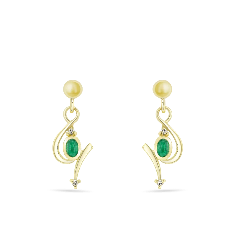 Timeless Earrings for Special Occasions-Waves Emerald Earrings