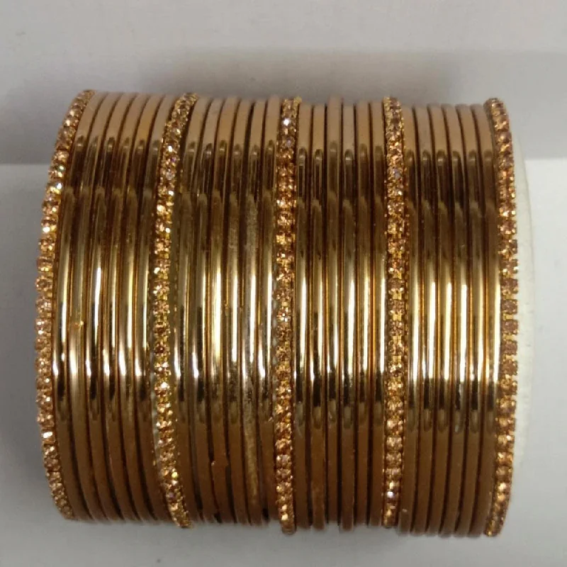 Unique Bangles for Fashion Forward Women-Shree Asha Bangles Gold Plated Austrian Stone Bangles Set - D no.1876