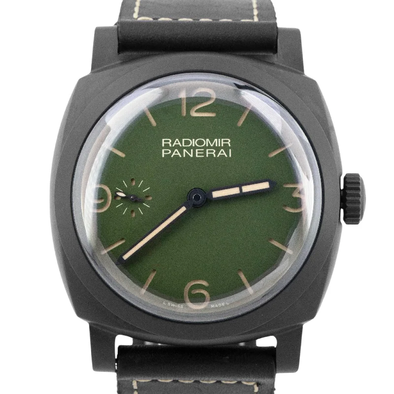 Affordable Smart Watches for Fitness Enthusiasts-PAPERS Panerai Radiomir PAM00997 Military Green 48mm PAM 997 Black Ceramic B+P