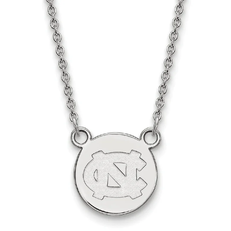 Choker Necklace for Women-Sterling Silver North Carolina Small Disc Necklace