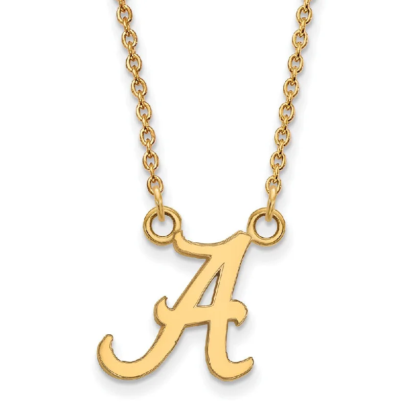 Chain Necklace with Pendant for Women-14k Yellow Gold U of Alabama Small Initial A Pendant Necklace