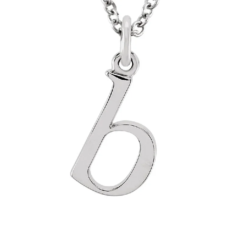 Elegant Chain Necklace for Casual Style-The Abbey Lower Case Initial 'b' Necklace in 14k White Gold, 16 Inch