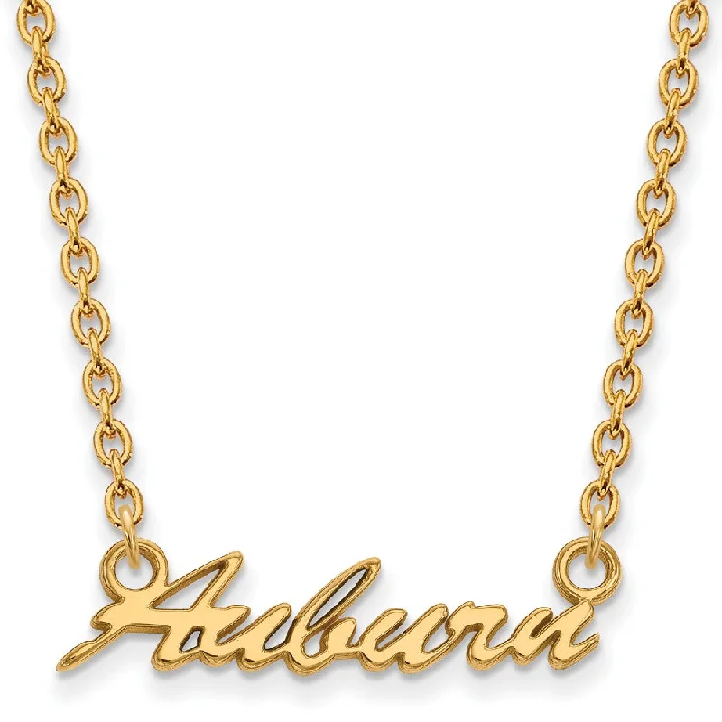 Elegant Statement Necklace for Parties-14k Gold Plated Silver Auburn U Medium Pendant Necklace