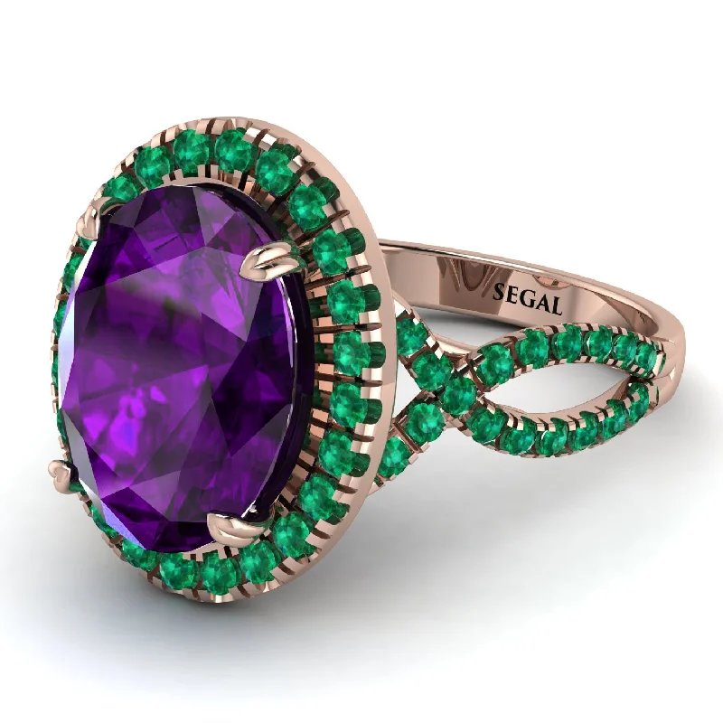 Personalized Birthstone Ring for Mom-Glamorous Oval Amethyst Ring - Jordyn No. 305