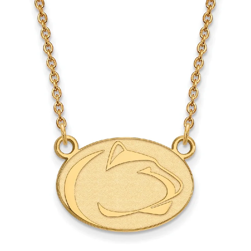 Beautiful Gold Necklace for Special Events-10k Yellow Gold Penn State Small Pendant Necklace