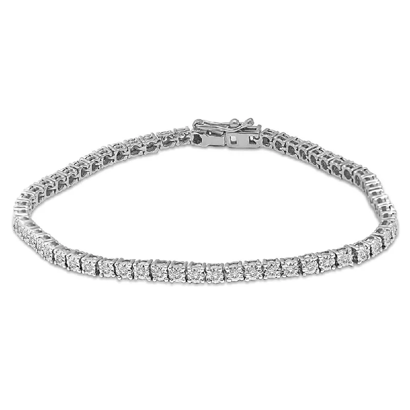 Beaded Bracelets for Casual Style-Diamond  2 1/3 Ct.Tw. Fashion Bracelets in 14K White Gold