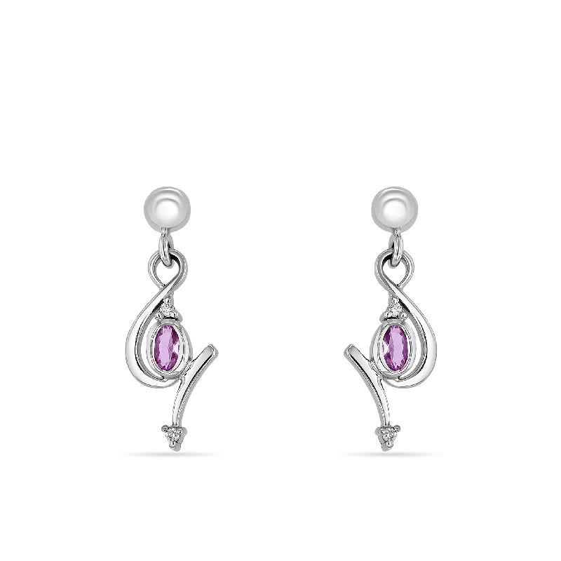 Gorgeous Earrings for Party Nights-Waves Pink Sapphire Earrings