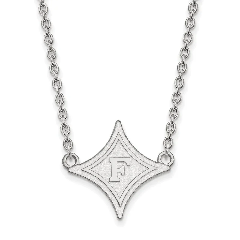 Handcrafted Pendant Necklace for Gifts-14k White Gold Furman U Large Pendant Necklace