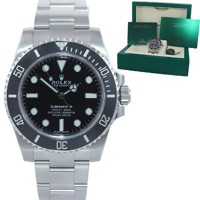 Classic Watches for Men with Simple Designs-2018 MINT Rolex Submariner No-Date 114060 Steel Black Ceramic 40mm Watch Box