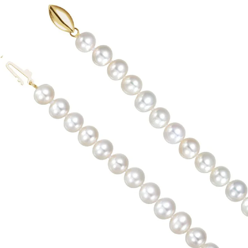 Multi-layer Necklace for Fashion-6.5-7.0mm, White FW Cultured Pearl & 14k Yellow Gold Necklace, 18 Inch