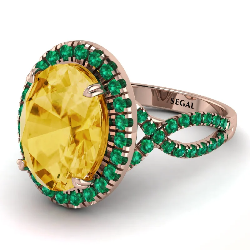 Custom Diamond Ring for Engagement-Glamorous Oval Citrine Ring - Jordyn No. 705