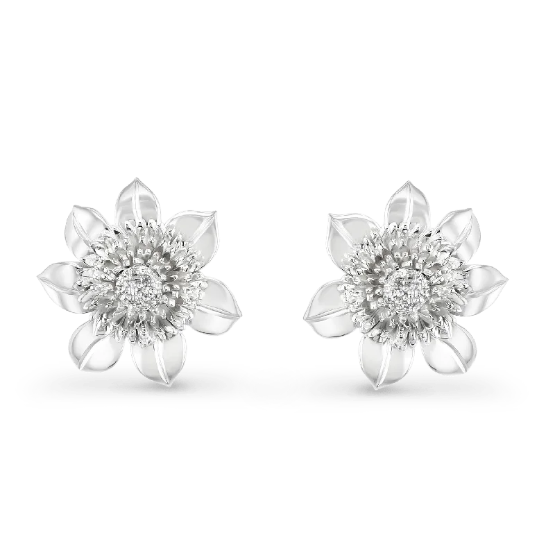 Dazzling Earrings for Night Parties-Clematis Empress Stud Earrings