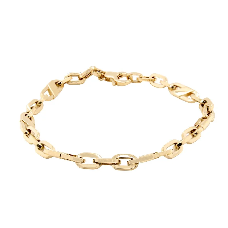 Simple Chain Bracelet for Everyday Style-MENS YELLOW GOLD MARINER BRACELET