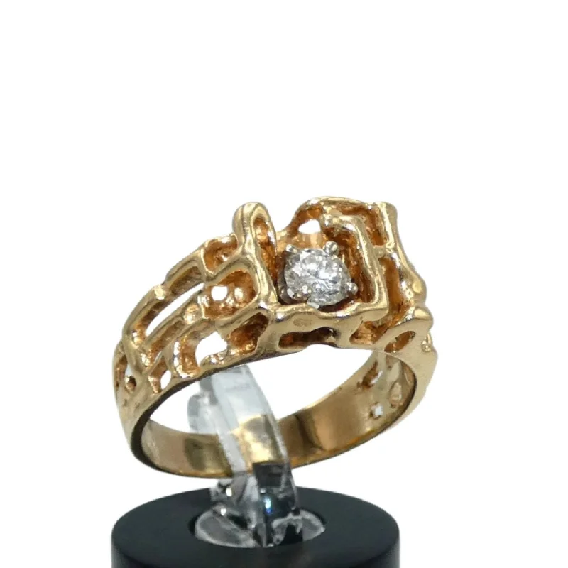 Unique Wedding Ring for Couples-14K Gold Diamond Ring