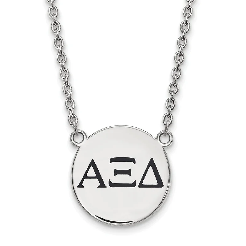 Modern Gemstone Necklace for Every Day-Sterling Silver Alpha Xi Delta Large Enamel Greek Letters Necklace