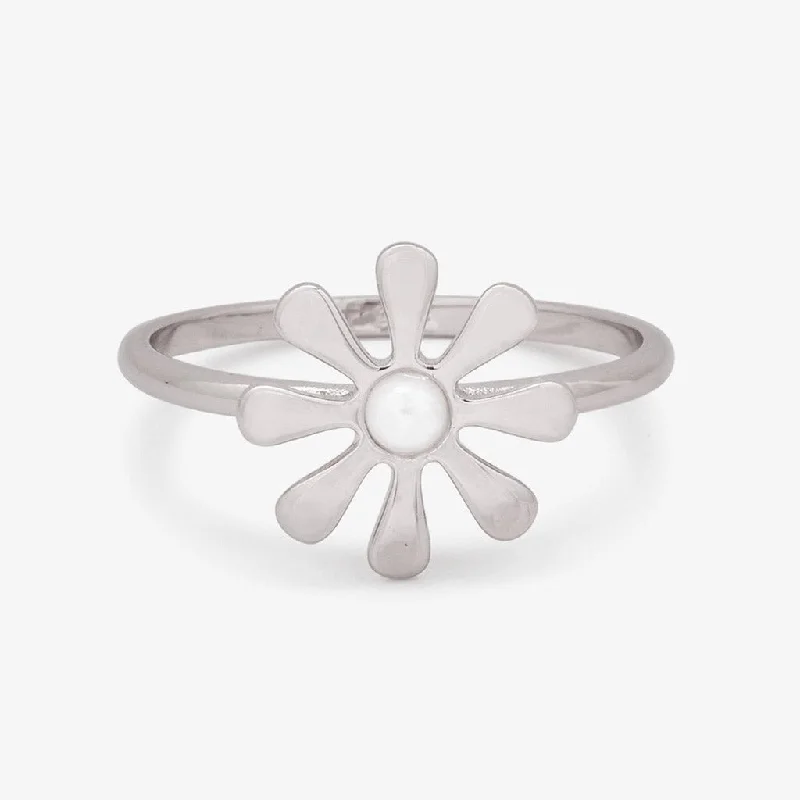 Simple Titanium Wedding Band-Pura Vida : Flower Power Ring