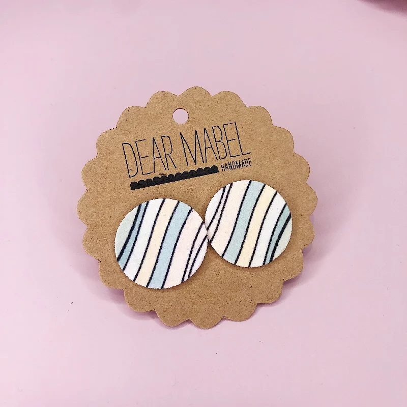 Rose Gold Earrings-Dear Mabel Handmade - Bright Stripe Earrings*