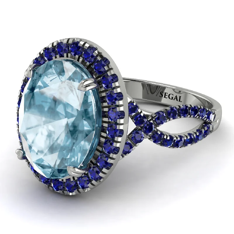 Custom Engagement Ring for Bold Women-Glamorous Oval Aquamarine Ring - Jordyn No. 415