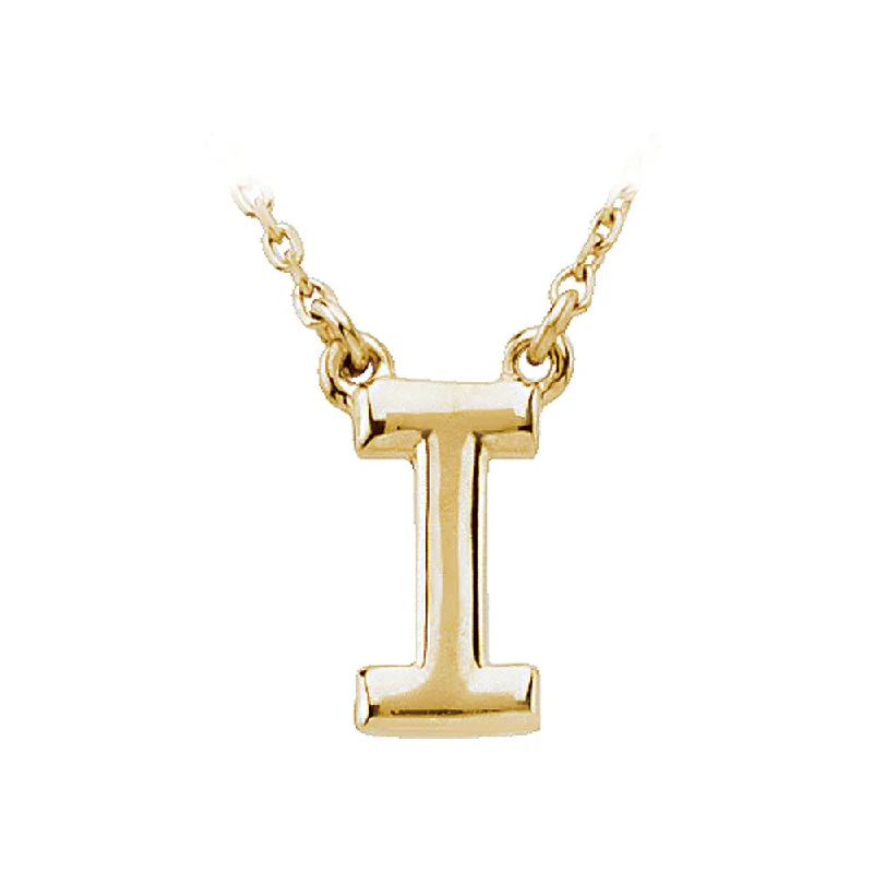 Personalized Name Necklace-14K Yellow Gold, Kendall Collection, Block Initial I Necklace, 16 Inch