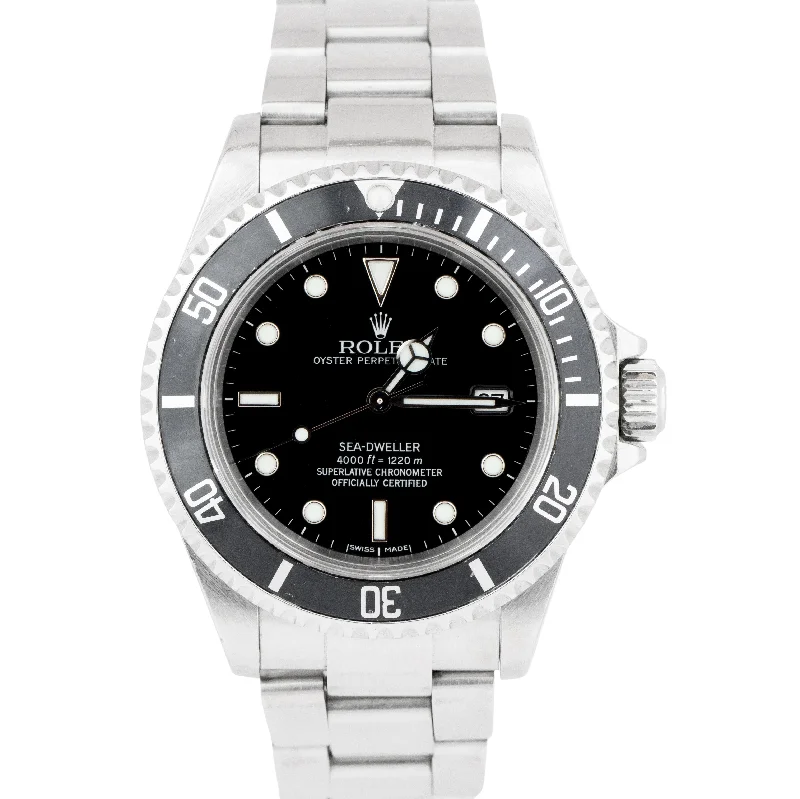 Elegant Watches for Special Occasions-PAPERS Rolex Sea-Dweller 16600 Automatic 40mm Stainless Steel Black Watch BOX