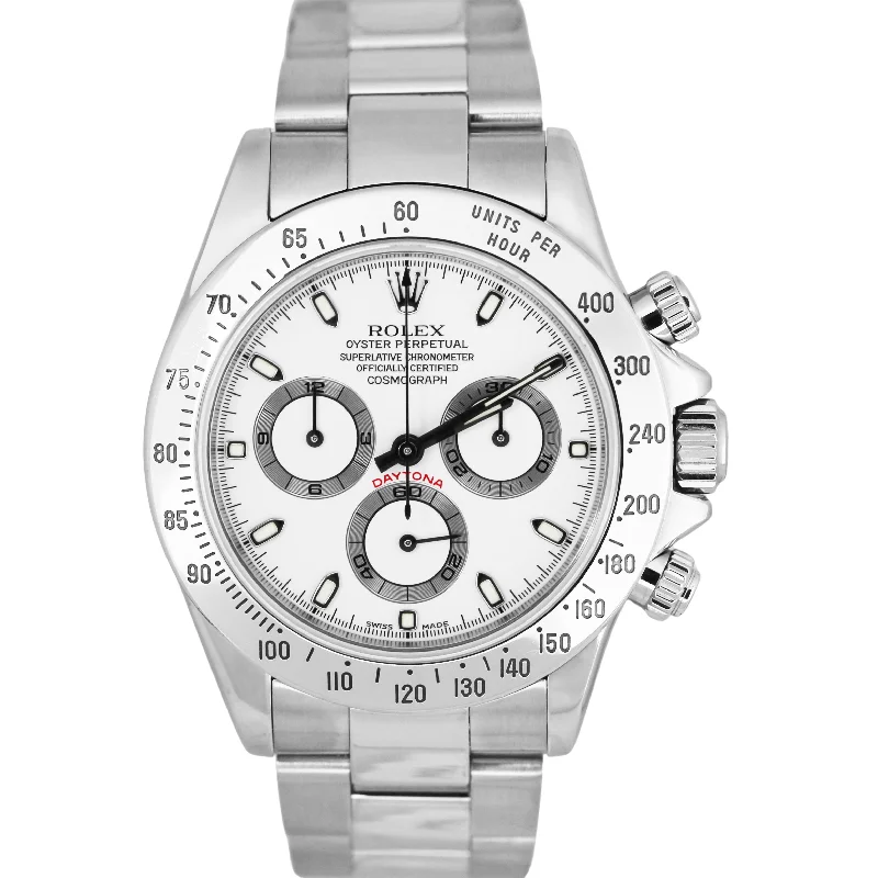 Smart Watches with Built-In GPS for Fitness-Rolex Daytona Cosmograph Stainless Steel White 40mm Oyster 116520 Watch