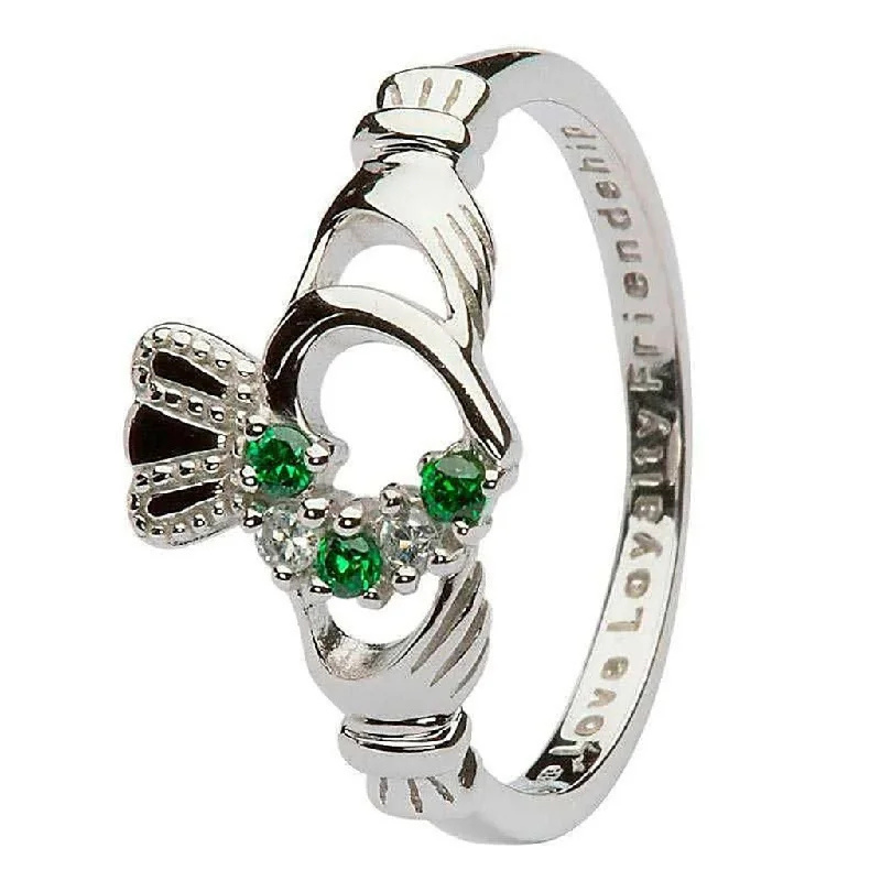 Multi-Stone Ring for Fashion Lovers-Shanore : Claddagh Heart Set Ring