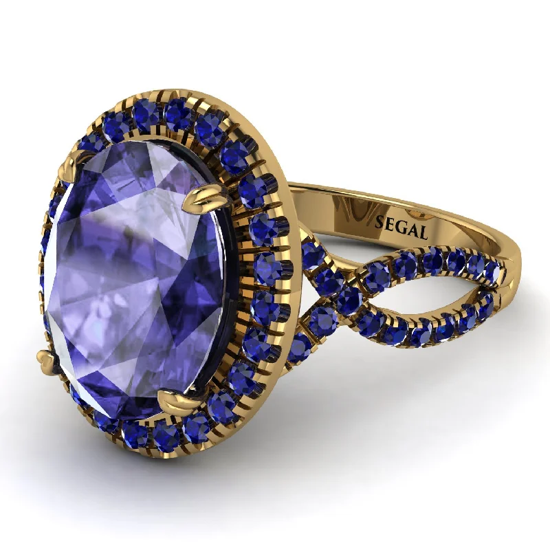 Luxury Wedding Ring for Women-Glamorous Oval Tanzanite Ring - Jordyn No. 213