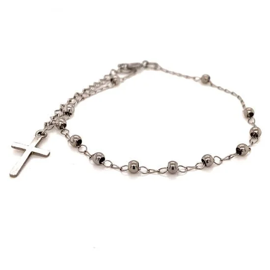 Luxury Pearl Bracelet for Weddings-Stainless Steel Cross Bracelet/Anklet / BRJ9072