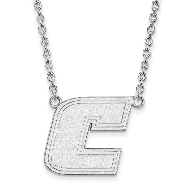 Unique Pendant Necklace for Casual Wear-14k White Gold U of Tennessee at Chattanooga LG Initial C Necklace